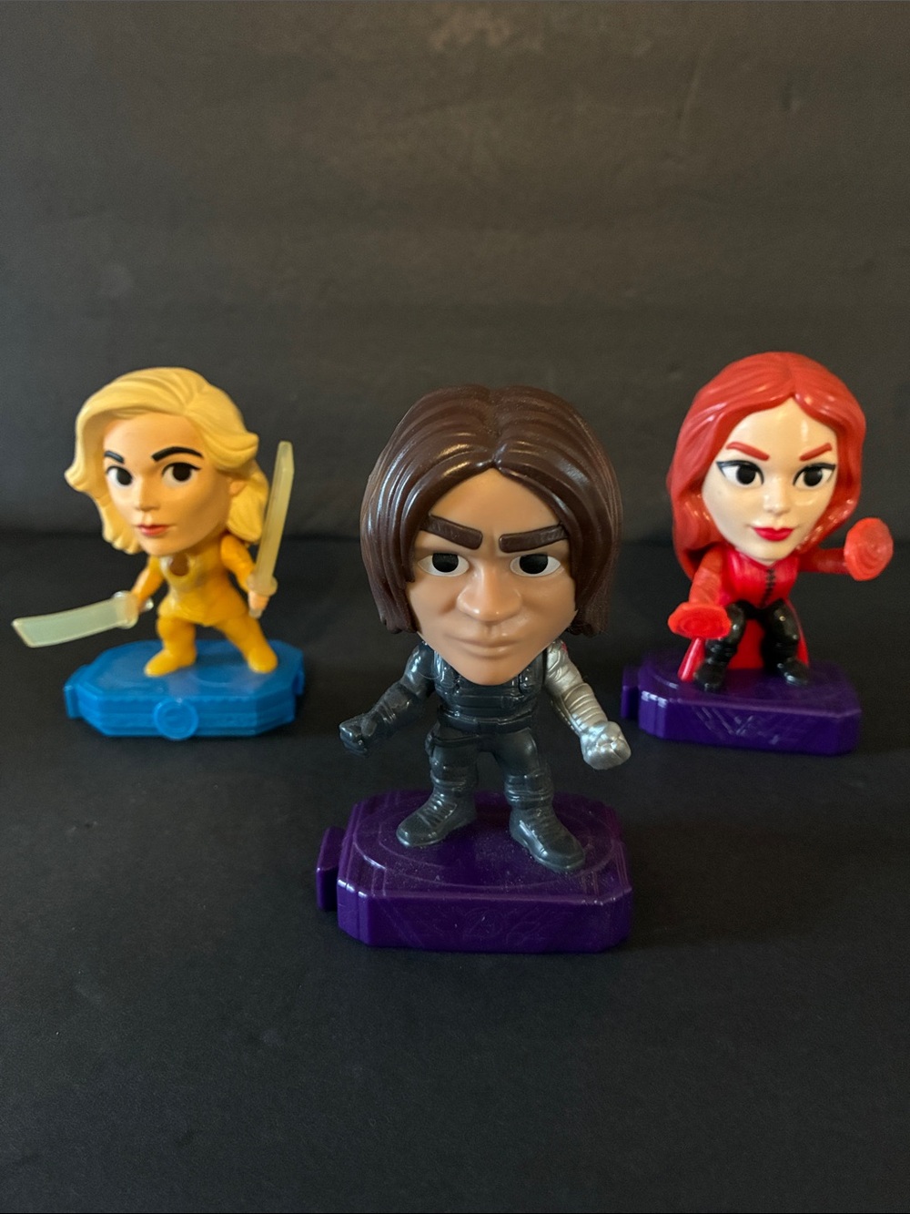 Winter soldier, Scarlet and Thena Mcdonalds happy meal studio Heroes Set of 3